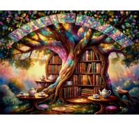 Jigsaw Puzzles for Adults 500 Pieces, Magic Bookshop Puzzles for Adults 500 Pieces, Challenging Puzzle 20x15 inch, Interactive Puzzle Gift for Stress Selief and Relaxation
