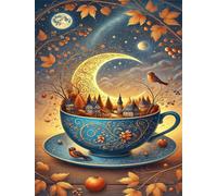 Jigsaw Puzzles for Adults 500 Pieces,Moon Village Cup jigsaw puzzle 52x38 cm Challenging DIY Puzzle for Home Decoration,Family puzzles Perfect for Game