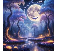 Jigsaw Puzzles for Adults 500 Pieces Moon Whale Flower, Puzzles for Adults, Challenging Game, Impossible Hard Challenge, Puzzle for Adult 500 Pieces