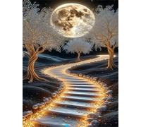 Jigsaw Puzzles for Adults 500 Pieces,Moonlight Road Trees jigsaw puzzle 52x38 cm Challenging DIY Puzzle for Home Decoration,Family puzzles Perfect for Game
