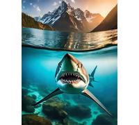 Jigsaw Puzzles for Adults 500 Pieces,Ocean Shark jigsaw puzzle 52x38 cm Challenging DIY Puzzle for Home Decoration,Family puzzles Perfect for Game