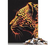 Jigsaw Puzzles for Adults 500 Pieces Orange Color Leopard Puzzle for Adults Woodenboard Puzzles Fun Puzzles Games 500pcs (52x38cm)