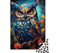 Jigsaw Puzzles for Adults 500 Pieces Painting Color Animal Owl Wooden Jigsaw Puzzle Educational Puzzle Family Game for Teenager Birthday 500pcs (52x38cm)