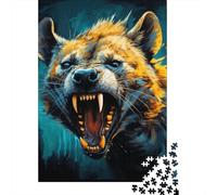 Jigsaw Puzzles for Adults 500 Pieces Psychedelic The Hyena Jigsaw Puzzle Wooden Puzzle Suitable for Adults And over 18 Years Old Family Puzzle Game 500pcs (52x38cm)