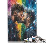 Jigsaw Puzzles for Adults 500 Pieces Rainbow Kiss Jigsaw Puzzle Adult Woodenboard Puzzles Brain Teaser Puzzles For Adults And Teenagers 500pcs (52x38cm)