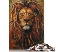 Jigsaw Puzzles for Adults 500 Pieces Rastafari Lion Jamaica Creative Wooden Jigsaw Puzzles for Adults, Teenagers Puzzles Challenging Game 500pcs (52x38cm)