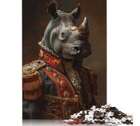 Jigsaw Puzzles for Adults 500 Pieces Regal Rhino Commander Puzzle for Adults Woodenboard Puzzles Fun Puzzles Games 500pcs (52x38cm)