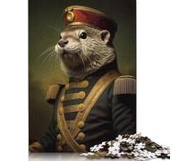 Jigsaw Puzzles for Adults 500 Pieces Royal Otter Commander Puzzle for Adults Woodenboard Puzzles Fun Puzzles Games 500pcs (52x38cm)