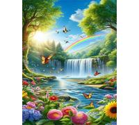 Jigsaw Puzzles for Adults 500 Pieces,Spring Rainbow Scenery jigsaw puzzle 52x38 cm Challenging DIY Puzzle for Home Decoration,Family puzzles Perfect for Game