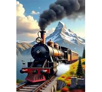 Jigsaw Puzzles for Adults 500 Pieces Steam Train, 52x38cm 500 pieces puzzles for adults, Educational Game Challenge Toy, Impossible Puzzle for Family Activity