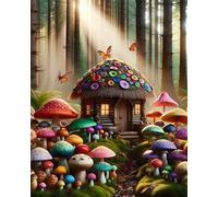 Jigsaw Puzzles for Adults 500 Pieces,Sunlit Woodlands Mushrooms jigsaw puzzle 52x38 cm Challenging DIY Puzzle for Home Decoration,Family puzzles Perfect for Game