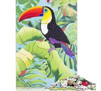Jigsaw Puzzles for Adults 500 Pieces Toucan in The Tropics Jigsaw Puzzle Wooden Puzzle Suitable for Adults And over 18 Years Old Family Puzzle Game 500pcs (52x38cm)