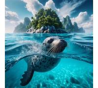 Jigsaw Puzzles for Adults 500 Pieces Tropical Island Seal,Hard Difficult Challenging Puzzle for adults,500 Piece Educational Game Home Decoration puzzle
