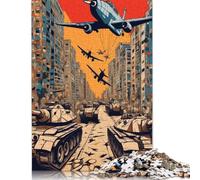 Jigsaw Puzzles for Adults 500 Pieces War in Germany II Wooden Jigsaw Puzzle Educational Puzzle Family Game for Teenager Birthday 500pcs (52x38cm)