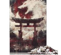 Jigsaw Puzzles for Adults 500 Pieces White Wolf Spirit Gate Jigsaw Puzzle Adult Woodenboard Puzzles Brain Teaser Puzzles For Adults And Teenagers 500pcs (52x38cm)