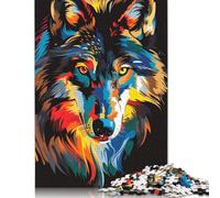 Jigsaw Puzzles for Adults 500 Pieces Wolf Graffiti Art Puzzles for Adults Family Puzzle Game Birthday Gifts Puzzle Casual Games 500pcs (52x38cm)