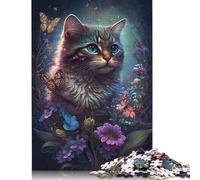 Jigsaw Puzzles for Adults 500 Pieces Wooden Puzzle Cute Kitten Puzzles Artwork Puzzle Unique Birthday Gifts 500pcs (52x38cm)