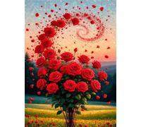 Jigsaw Puzzles for Adults 500 Red Roses Puzzle Impossible Hard Difficult Challenging Puzzle for Adults 500 Piece Puzzle Games 20.5 x 15 inch