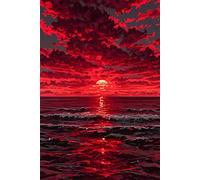 Jigsaw Puzzles for Adults 500, Red Sunset Ocean Puzzle, Challenging Puzzles, Perfect for Relaxation, Creativity & Gift Giving 500 Piece Puzzle Games for Adults