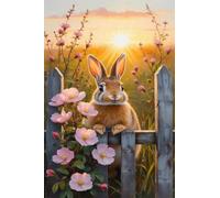 Jigsaw Puzzles for Adults 500 Sunrise Rabbit Flowers 20.5 x 15 inch, Puzzle Educational Games, 500 Pieces for Adults Family Puzzle Game