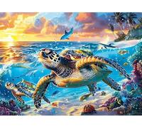 Jigsaw Puzzles for Adults 500, Sunrise Turtle Puzzle, Challenging Puzzles, Perfect for Relaxation, Creativity & Gift Giving 500 Piece Puzzle Games for Adults