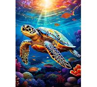 Jigsaw Puzzles for Adults 500, Sunshine Turtle Puzzle, Challenging Puzzles, Perfect for Relaxation, Creativity & Gift Giving 500 Piece Puzzle Games for Adults