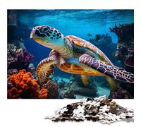 Jigsaw Puzzles for Adults 500 Turtle,500 Piece Jigsaw Puzzles for Adults 14.9x20.4 Inch Educational Game Decompression Jigsaw Puzzle Underwater World Ocean Fish