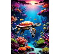 Jigsaw Puzzles for Adults 500 Turtle Coral Puzzle Impossible Hard Difficult Challenging Puzzle for Adults 500 Piece Puzzle Games 20.5 x 15 inch