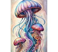 Jigsaw Puzzles for Adults 500, Watercolor Jellyfish Puzzle, Challenging Puzzles, Perfect for Relaxation, Creativity & Gift Giving 500 Piece Puzzle Games for Adults