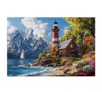 Jigsaw Puzzles for Adults 5000, 5000 Piece Jigsaw Puzzles for Adults, Wooden Puzzle Game for The Whole for Men, Landscape Puzzle for Christmas Decorations, Gifts for Women, Lighthouse Pattern, A-70