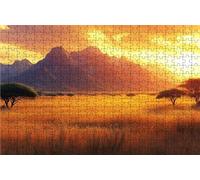 Jigsaw Puzzles for Adults 5000 African Savanna 5000 Piece Jigsaw Puzzles for Adults, Challenging Puzzle Educational Game for The Whole for Women Gifts for Men Room Decor Sunset 64x42 In RXPT-8375