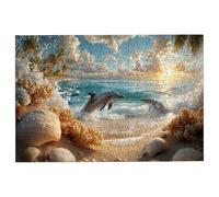 Jigsaw Puzzles for Adults 5000 Beach Jigsaws 5000 Pieces for Adults, Wooden Puzzles for Home Decor, Impossible Puzzle Games, Unique Gifts for Women, Men, Challenging Jigsaw Theme:Dolphin -3264