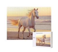Jigsaw Puzzles for Adults 5000 Beach White Horse, 5000 Piece Jigsaw Puzzles for Adults, Educational Game Jigsaw Puzzle 62.4x42in Suitable for Decompression and Wall Decor, Puzzle Gifts x-258