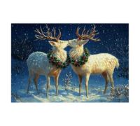 Jigsaw Puzzles for Adults 5000 Christmas Jigsaws 5000 Pieces for Adults Wooden Deer Puzzle Games, Classic Educational Challenging Game for The Whole Families Decompression, Decor Gifts 156x105cm I-61
