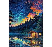 Jigsaw Puzzles for Adults 5000 Jungle Lake Cabin 61 x 41.3 inch, Puzzle Educational Games, 5000 Pieces for Adults Family Puzzle Game