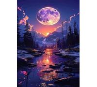 Jigsaw Puzzles for Adults 5000 Moon Jungle River 61 x 41.3 inch, Puzzle Educational Games, 5000 Pieces for Adults Family Puzzle Game
