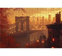 Jigsaw Puzzles for Adults 5000 New York 5000 Piece Jigsaw Puzzles for Adults, Challenging Puzzle Educational Game for The Whole for Women Gifts for Men Wall Art Room Decor Bridge 64 x 42 in RXPT-7119