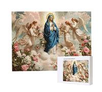 Jigsaw Puzzles for Adults 5000 Piece 156x105cm Challenging Jigsaw Puzzle Educational Game 5000 Pieces Angel Holy Mother Puzzles for Adult, DIY Craft Puzzle for Home Decoration Gifts x-831