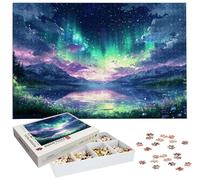 Jigsaw Puzzles for Adults 5000 Piece, Aurora Jigsaw Puzzles for Adults, Landscape Jigsaws 5000 Pieces with Box, Wooden Puzzle Challenging Game for the Whole for Women, Wooden Puzzle for Gifts H-3007