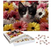 Jigsaw Puzzles for Adults 5000 Piece, Cat Jigsaw Puzzles for Adults, Daisy Jigsaws 5000 Pieces with Box, Wooden Puzzle Challenging Game for the Whole for Women, Men, Wooden Puzzle for Gifts H-3919