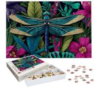 Jigsaw Puzzles for Adults 5000 Piece, Dragonfly Jigsaw Puzzles for Adults, Flower Jigsaws 5000 Pieces with Box, Wooden Puzzle Challenging Game for the Whole for Women, Wooden Puzzle for Gifts H-2079