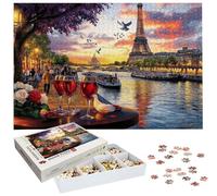 Jigsaw Puzzles for Adults 5000 Piece, Eiffel Tower Jigsaw Puzzles for Adults, Landscape Jigsaws 5000 Pieces with Box, Wooden Puzzle Challenging Game for Whole for Women, Men, Wooden Puzzle H-3831
