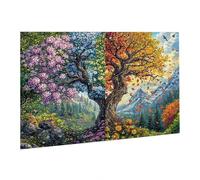 Jigsaw Puzzles for Adults 5000 Piece Four Seasons Tree Jigsaw Puzzle-Colourful, Challenging Game/Brainteasing Adult Jigsaws, The Whole 3D Jigsaw Gifts for Women, Men Beautiful Decoration fr0-714
