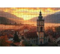 Jigsaw Puzzles for Adults 5000 Piece Jigsaw Puzzles for Adults Small Town Creative Puzzle for Family Educational Games Home Decoration Gifts for Women DIY Puzzle Wall Decoration Theme: Sunset RXPT5394