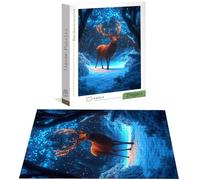 Jigsaw Puzzles for Adults 5000 Piece, Landscape Jigsaw Puzzles for Adults, Deer Jigsaws 5000 Pieces with Box, Wooden Puzzle Challenging Game for the Whole for Women, Wooden Puzzle for Gifts H-4807