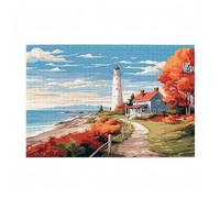 Jigsaw Puzzles for Adults 5000 Piece Lighthouse Large Puzzle Ocean, Difficult Challenging Family Games for The Whole for Women, Wooden Jigsaws with Gift Box Packaging, Gifts for Women 105x156cm D-261