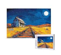 Jigsaw Puzzles for Adults 5000 Piece Moon Jigsaw Puzzles for Adults with Gift Box 105x156 cm,Wooden Puzzle Wheat Field Challenging Puzzle Games Home Decoration, for The Whole Family,p575t