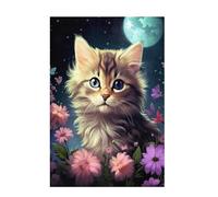 Jigsaw Puzzles for Adults 5000 Piece Moon Large Puzzle Cat, Difficult Challenging Family Games for The Whole for Women, Wooden Jigsaws with Gift Box Packaging, Home Room Decor 105x156cm D-1697