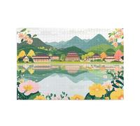 Jigsaw Puzzles for Adults 5000 Piece Mountain Large Puzzle Spring, Difficult Challenging Family Games for The Whole for Women, Wooden Jigsaws with Gift Box Packaging, Home Room Decor 105x156cm E-1606