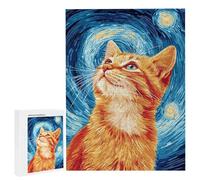 Jigsaw Puzzles for Adults 5000 Piece Orange Cat Starry Sky, 5000 Piece Jigsaw Puzzles for Adults, Educational Game jigsaw puzzle 62.4x42in Suitable for Decompression and Room Wall Decor Gifts j-487